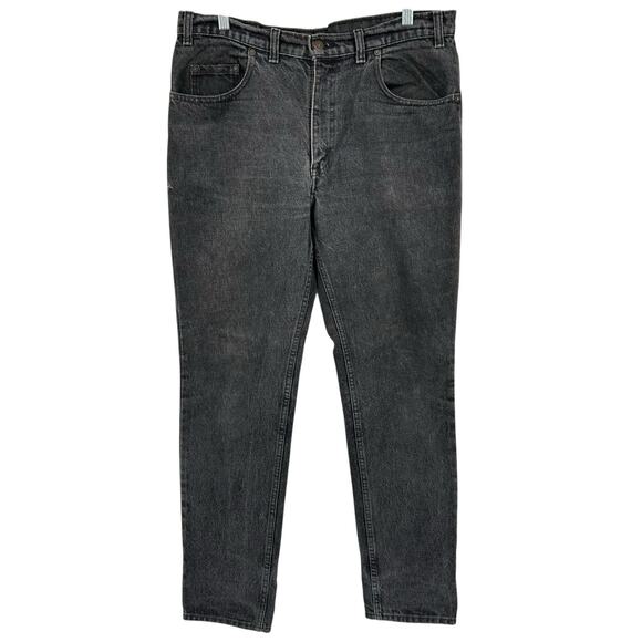 Vintage 80s Men's Levi's 531 Black Straight Leg Faded Denim Jeans 36x32 (35x33) - Picture 2 of 9